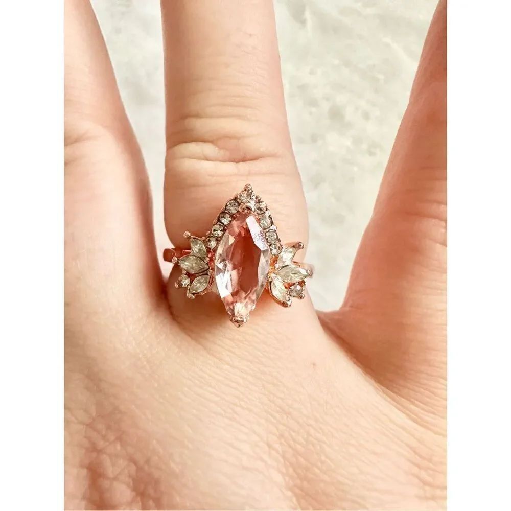 Rose gold whimsical cocktail ring size 8 
